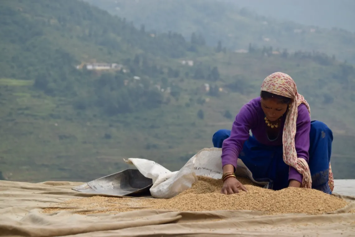 Lady with rice