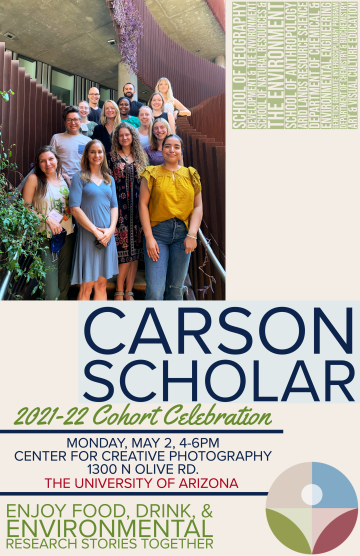Flyer for 2021-22 Carson Scholar celebration event.